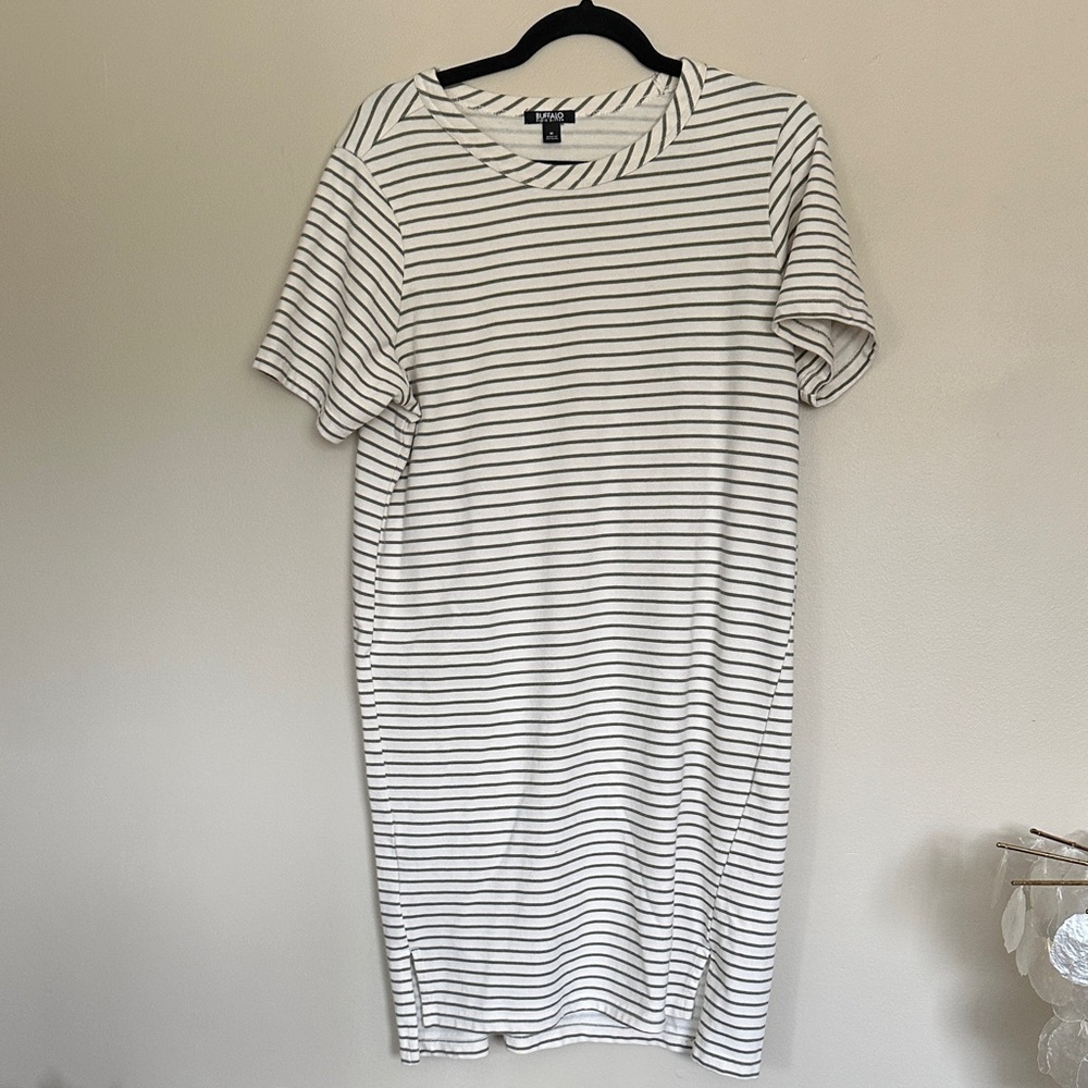 Buffalo David Bitton Black and White Striped Mini Dress
